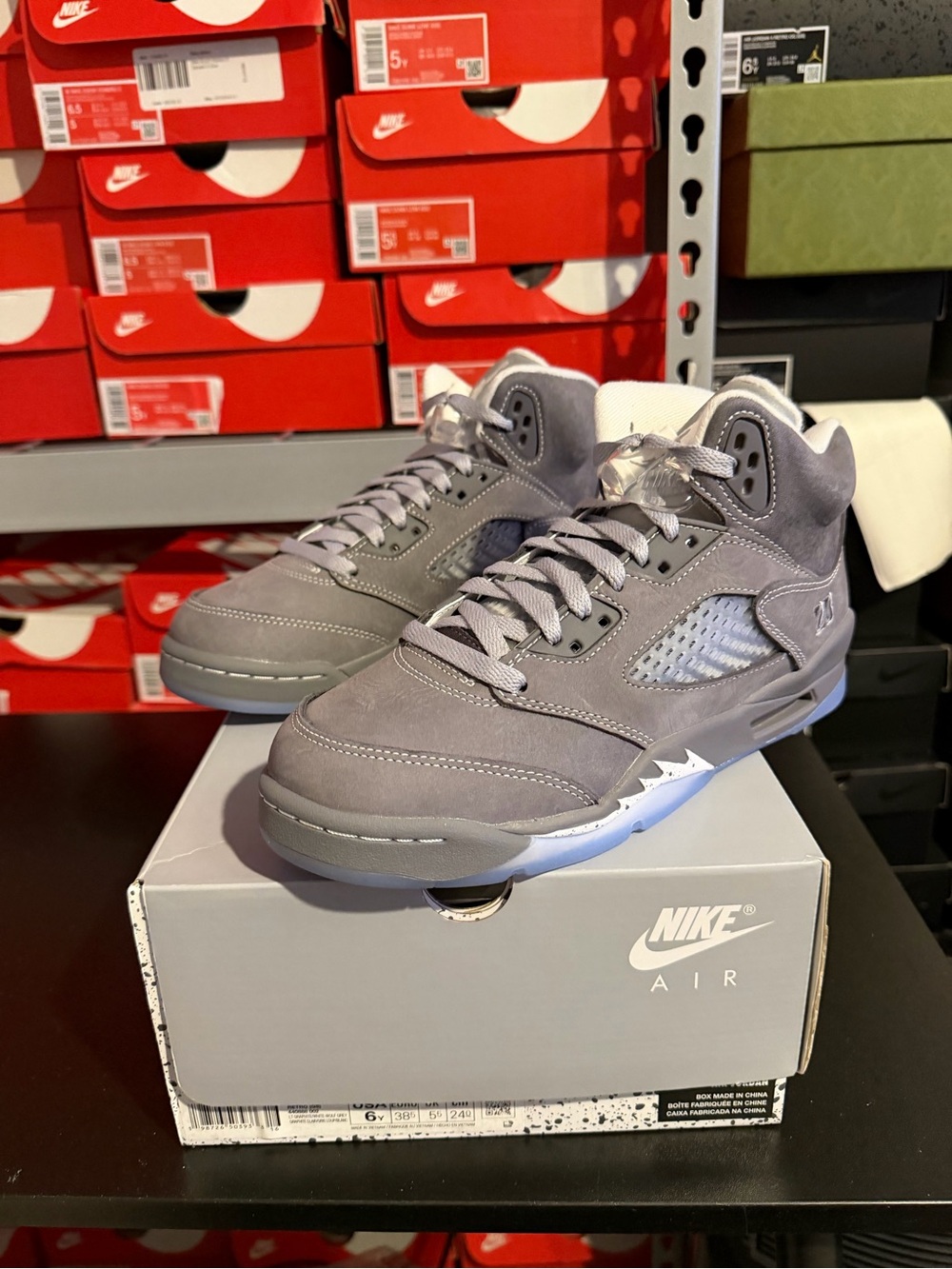 Air Jordan 5 Wolf Grey GS Size 6y